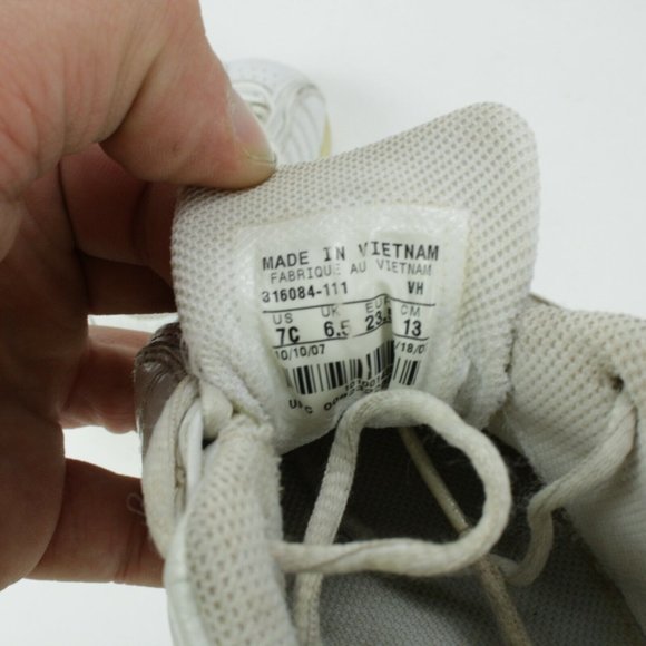 Nike Little Posite One Retro Toddler White Size 7C (316084-111) - Picture 7 of 8